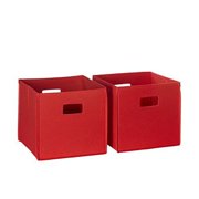 RiverRidge 2 Pc Folding Storage Set-Red Fabric Bins