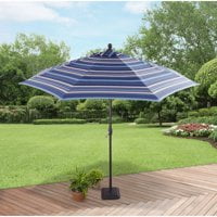 Better Homes And Gardens 9 Market Umbrella Blue Stripe Walmart Com Walmart Com