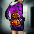 thumbnail image 5 of Taqqpue Halloween Print Hoodie Dress for Women Fashion Ghost Pumpkin Witch Mini Dresses Long Sleeve Outfit Cosplay Party Dress with Pockets, 5 of 7