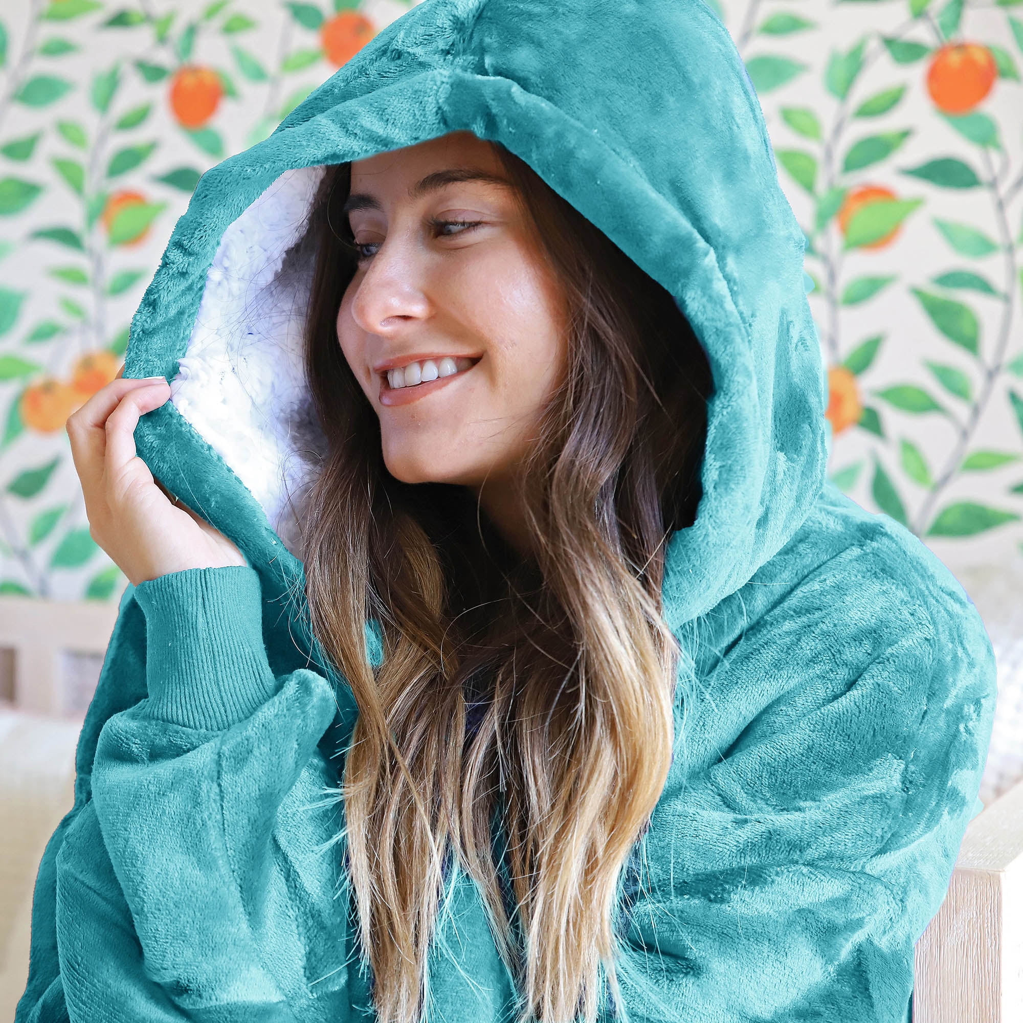 Tirrinia Oversized Blanket Hoodie, Wearable Fluffy Sherpa Blanket, Cozy Sweatshirt Blanket Gift for Adult Women Men Girlfriend