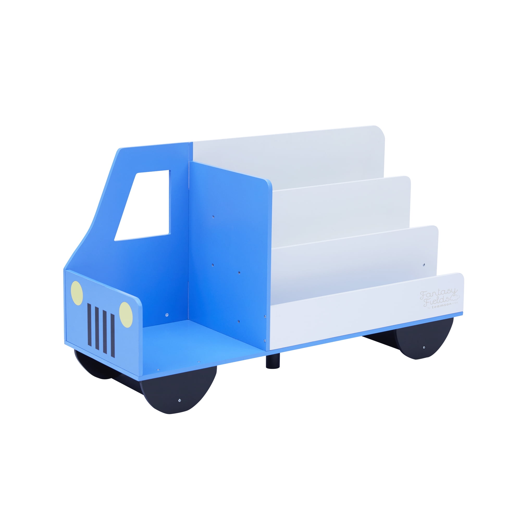 Fantasy Fields Truck 3-Tier Wooden Display Bookcase, White and Blue