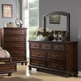 thumbnail image 2 of Formal Traditional Cherry Veneer 4pc Bedroom Furniture Eastern King Size Bed Dresser Mirror Nightstand Storage Bed, 2 of 7
