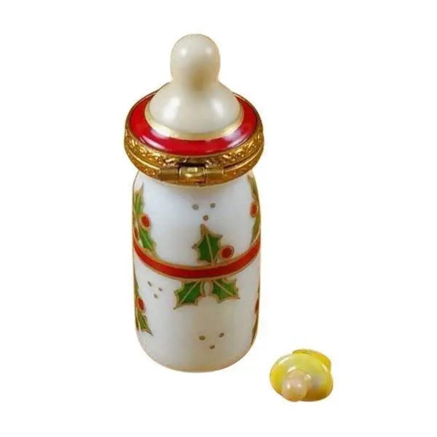 Baby Bottle My First Christmas Limoges Box Keepsake Limoges Box Porcelain Figurine