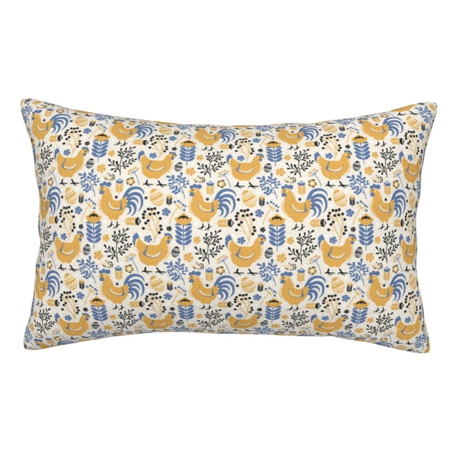 Fotbe Funny Chicken Funda de Almohada Decorativa Estilo Occidental, Lujo en Algodón, Fundas para Almohadas King, Cojín Estampado para Decoración del Hogar-16"x24"
