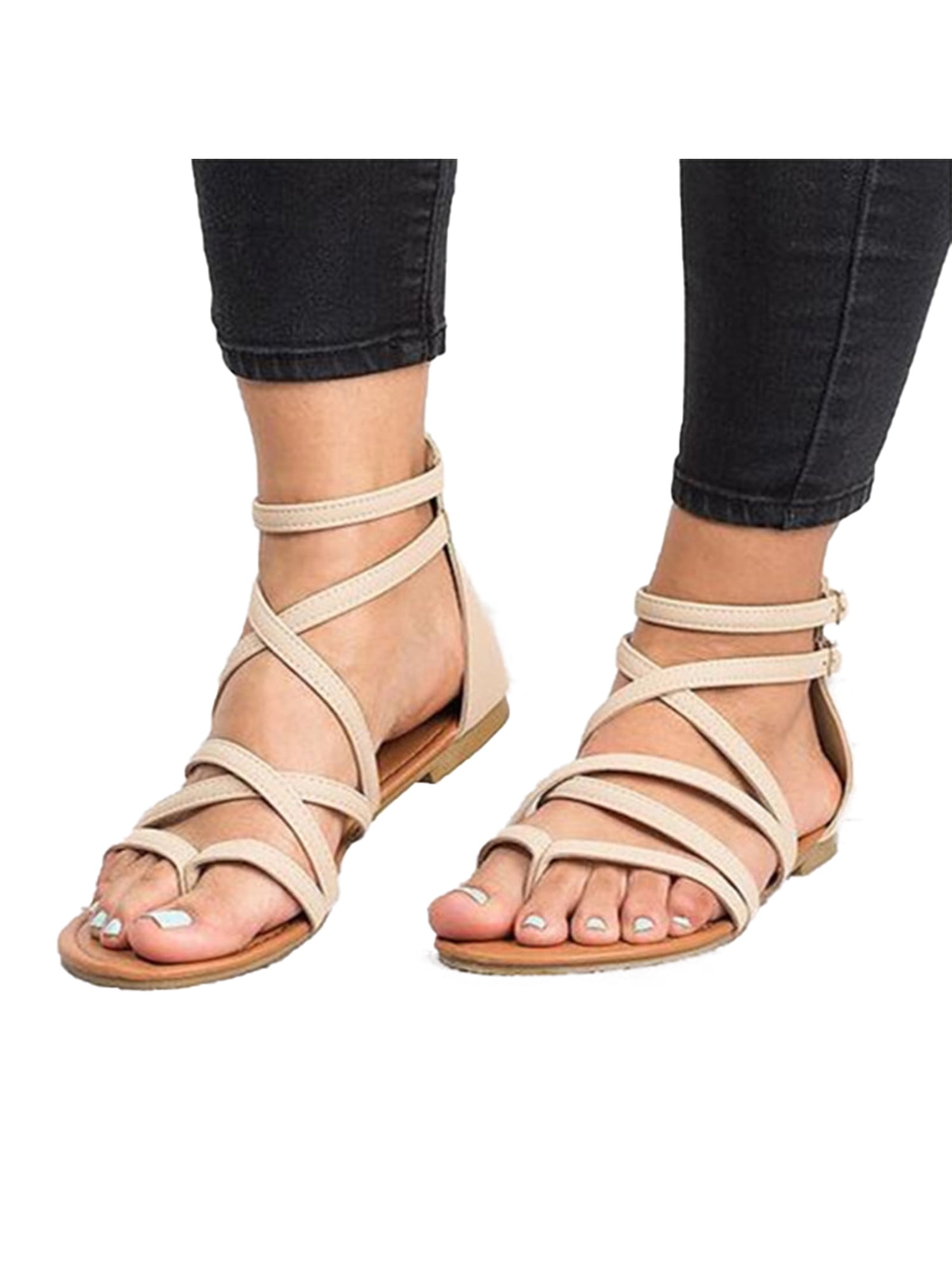 gladiator sandals with toe strap