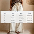 thumbnail image 3 of Wide Leg Pants for Women Flowy Palazzo Drawstring Elastic Waist Trousers with Pockets Casual Home Clothes, 3 of 5