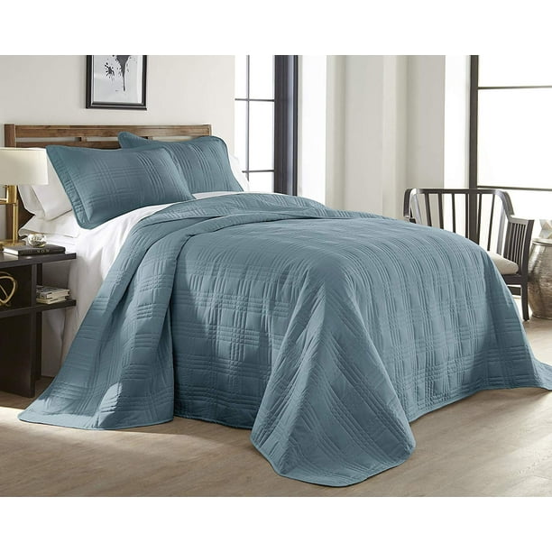 Chezmoi Collection Kingston 3Piece Oversized Bedspread Coverlet Set