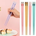 thumbnail image 1 of TidBay 2Pcs Children Chopsticks Chinese Style Non-Slip Cozy Grip Food Grade Cute Cartoon Utensils Reusable Home Beginner Training Plastic Chopsticks Kitchen Supplies, 1 of 8