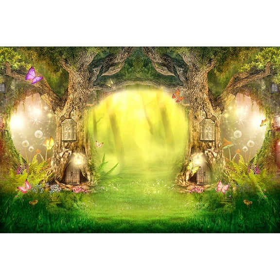 Dreamy Forest Fairy Tale Castle Wonderland Jungle Vinyl Background Baby Birthday Wedding Photography Backdrop Photo Studio Prop