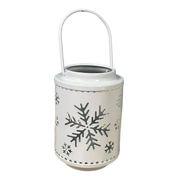 Adorno Colgante de farol de vela de Navidad Metal Gloria Linterna de vela 7,8 cm x 7,8 cm x 18 cm