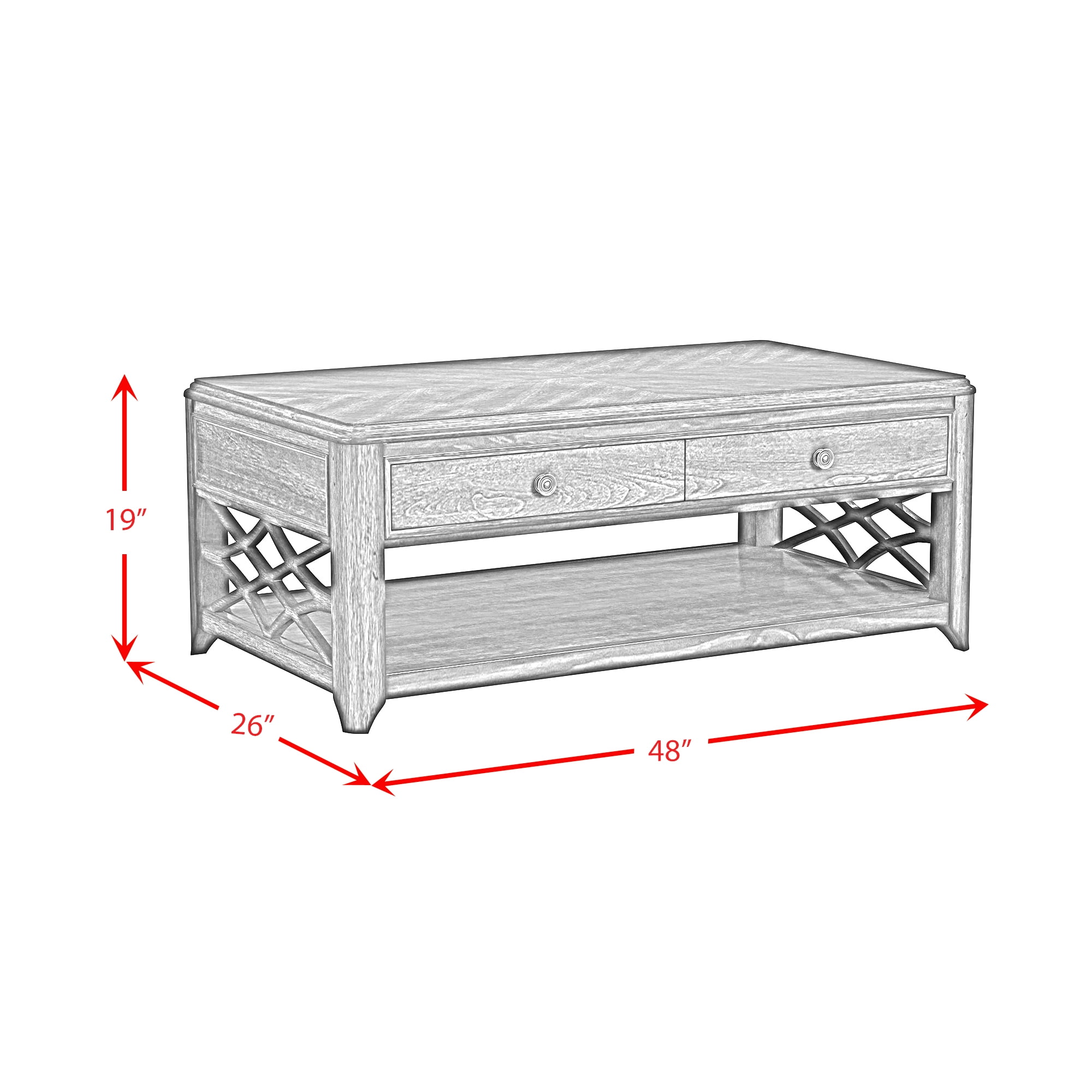 Picket House Furnishings Stark Lift-Top Coffee Table in Cherry