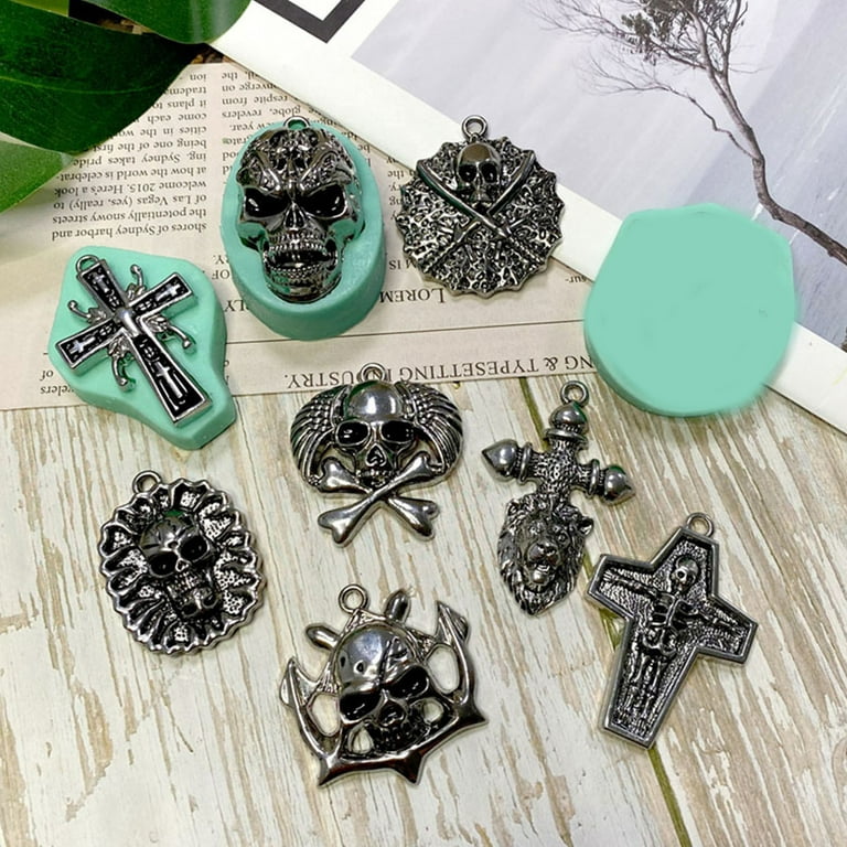 AFUNTA Jewelry Silicone Mold, Keychain Resin Molds Jewelry Epoxy Resin  Molds Pendant Silicone Mold for Necklace, Pendant, Keychain with 5 PCS  Hanging