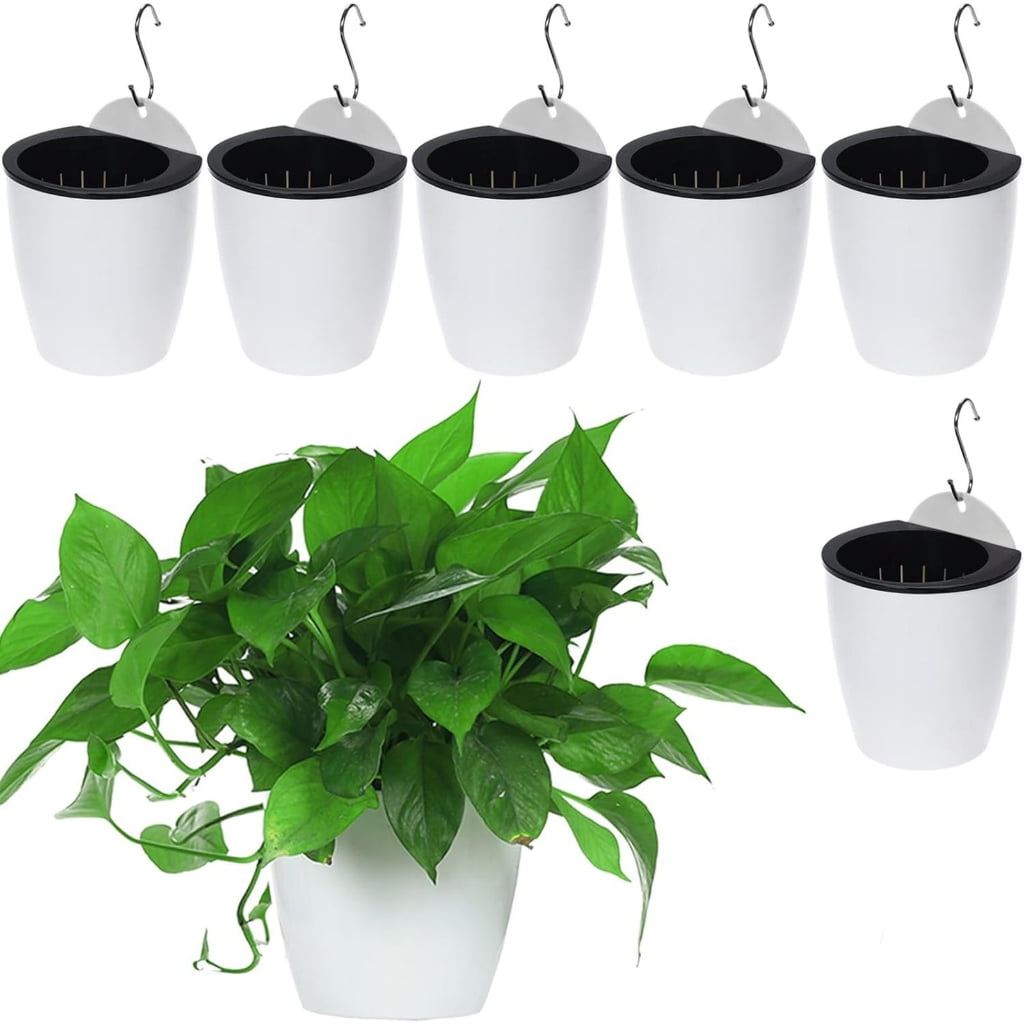 SelfWatering Wall Hanging Planter for Small Spaces and Home Gardening Effective Planting Pot for Balcony with S Hook