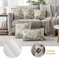 thumbnail image 6 of Retro Easter Bunny Outdoor Waterproof Pillow Covers, Spring Easter Eggs Floral Botanical Decorative Square Throw Pillowcase Sofa Cushion Sham for Patio/Couch/Chair, 26"x26" 2 Pack, 6 of 8