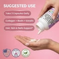 thumbnail image 6 of Clean Nutraceuticals Collagen Pills 1000mg Biotin 10000mcg Keratin Saw Palmetto Hyaluronic Acid - Hair Skin & Nails Vitamins & DHT Blocker with Vitamin E Folic Acid Pumpkin Seed MSM - 90 Count, 6 of 9