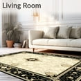 thumbnail image 2 of Flatwoven High Traffic Area Rug, Beautiful Area with Classic Black and Beige Decorative Elements, Non Slip, Stain Resistant, Washable Area Rugs for Living Room, Bedroom(Beige, 4X6), 2 of 8