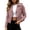 Pink, variant on Luvior Women Casual Zip Up Short Jacket Notched Lapel Lightweight Everyday Coat Beige XXL