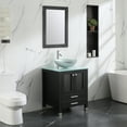 thumbnail image 2 of Wonline 24" Wood Bathroom Cabinet Single Vanity Glass Vessel Sink w/Mirror & Countertop, 2 of 7