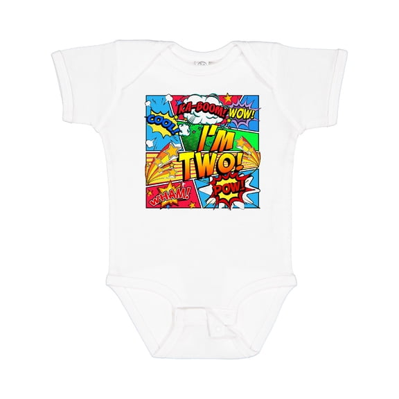 Inktastic I'm Two Comic Book Boys or Girls Baby Bodysuit