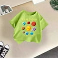 thumbnail image 2 of T-shirt Graphique Mignon à Col Rond et Manches Courtes pour Filles, T-Shirt d'Été Décontracté pour Enfants, Haut à Manches Longues avec Soutien-Gorge Intégré, Tenues pour Tout-Petits, Chandails à Capuchon Courts pour Filles, Haut Fin, 2 of 4