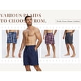 thumbnail image 5 of MoFiz Men's 3-Pack Woven Pajama Shorts 100% Cotton Plaid Sleep Lounge, 5 of 8