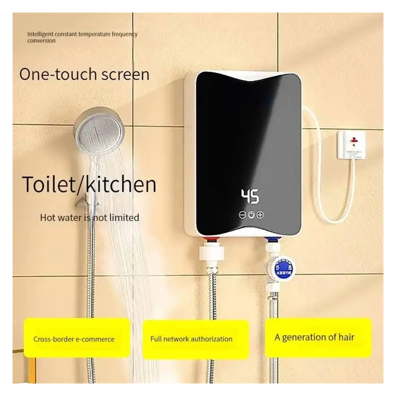 Instantaneous Electric Tankless Water Heater,Constant Temperature Heating For Kitchen And Bathroom,Electric Hot Water Heater ,Lightweight Portable Design