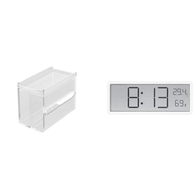 Dispensador de papel higiénico moderno de acrílico para pared con pantalla digital grande, indicador de temperatura y humedad, ideal para oficina, dor