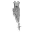 thumbnail image 4 of Mefallenssiah Femmes de la Mode Solide Torse Nu V-Cou Ouvert Lacets Robe de Plume de Paillettes, 4 of 5