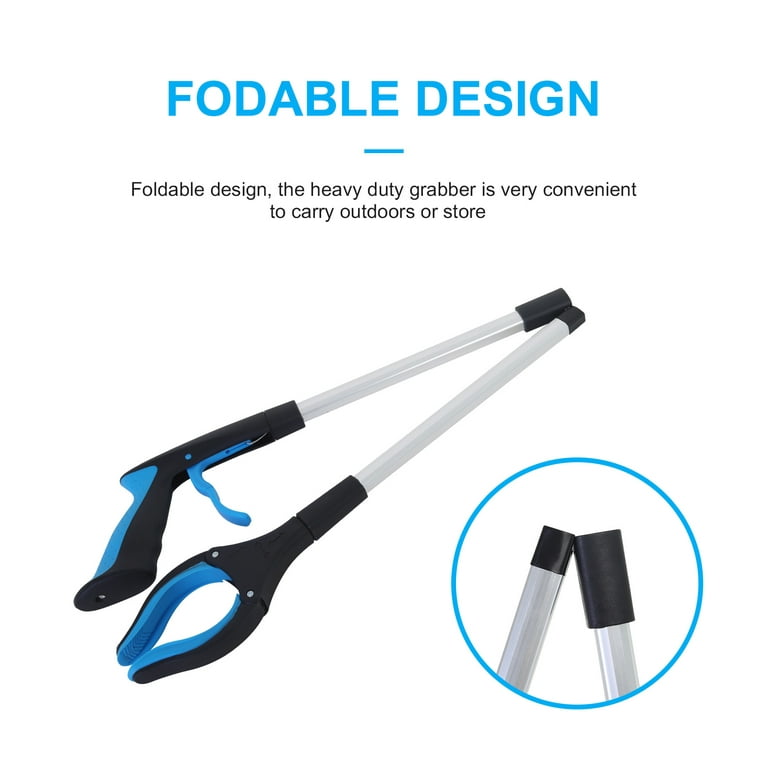 2 Pack 34 Long Grabber Tool, Foldable Grabbers for Elderly Grab It  Reaching Tool with Rotating Jaw +Magnets, 4 Wide Claw Opening Reacher  Grabber