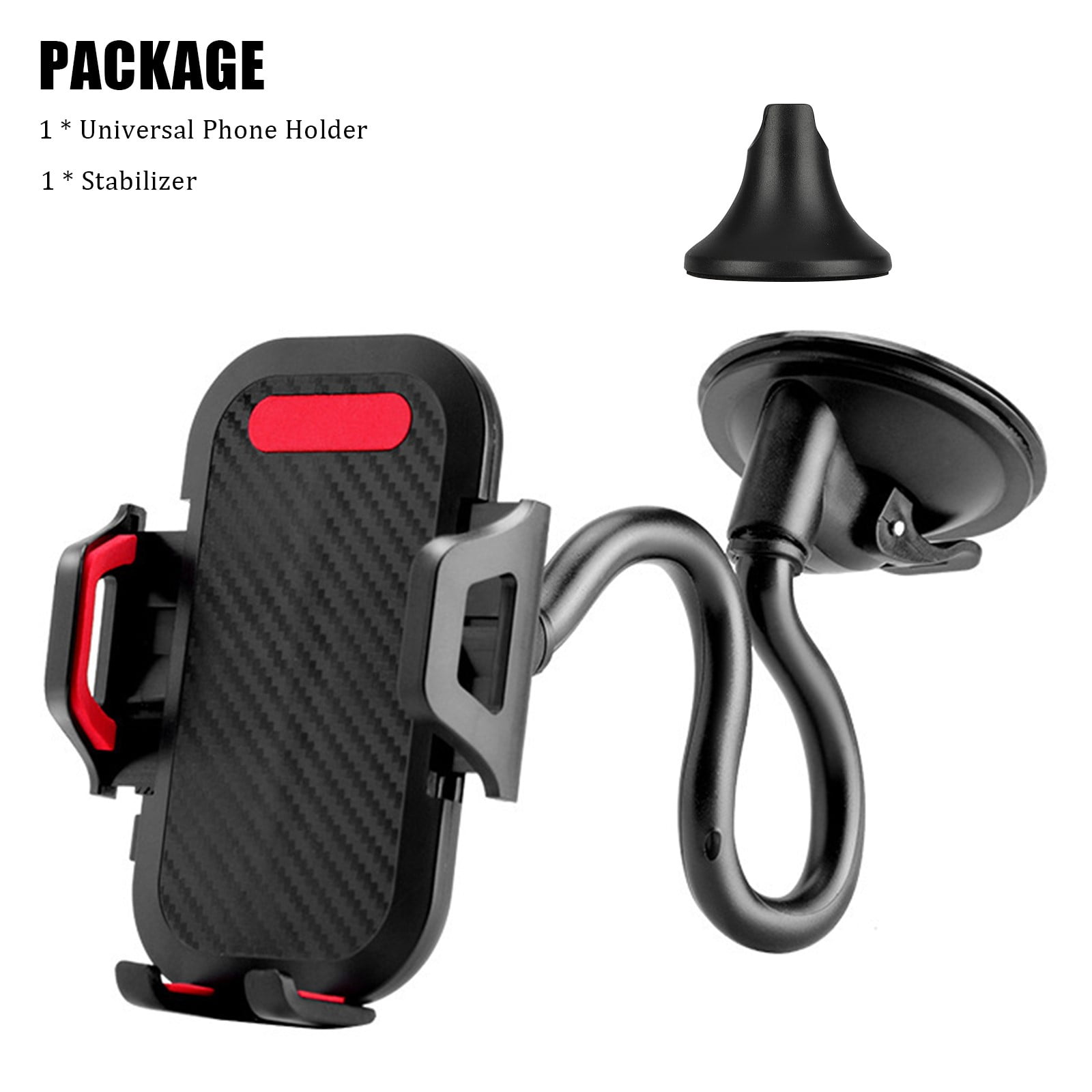 TSV Phone Holder for Car, Suction Cup Phone Mount, Universal Car Mount 360°  Adjustable Gooseneck Holder Cradle Stand Fit for iPhone 13, 12 Mini, 11