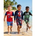 thumbnail image 4 of Marvel Spiderman Boys Rash Guard Set - 2 Piece UPF50+ Quick Dry Swim Shirt & Swim Trunks for Boys, 4 of 7