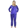 thumbnail image 2 of Up2date Fashion's Women's Long Button-Down Satin Pajamas, 2 of 3