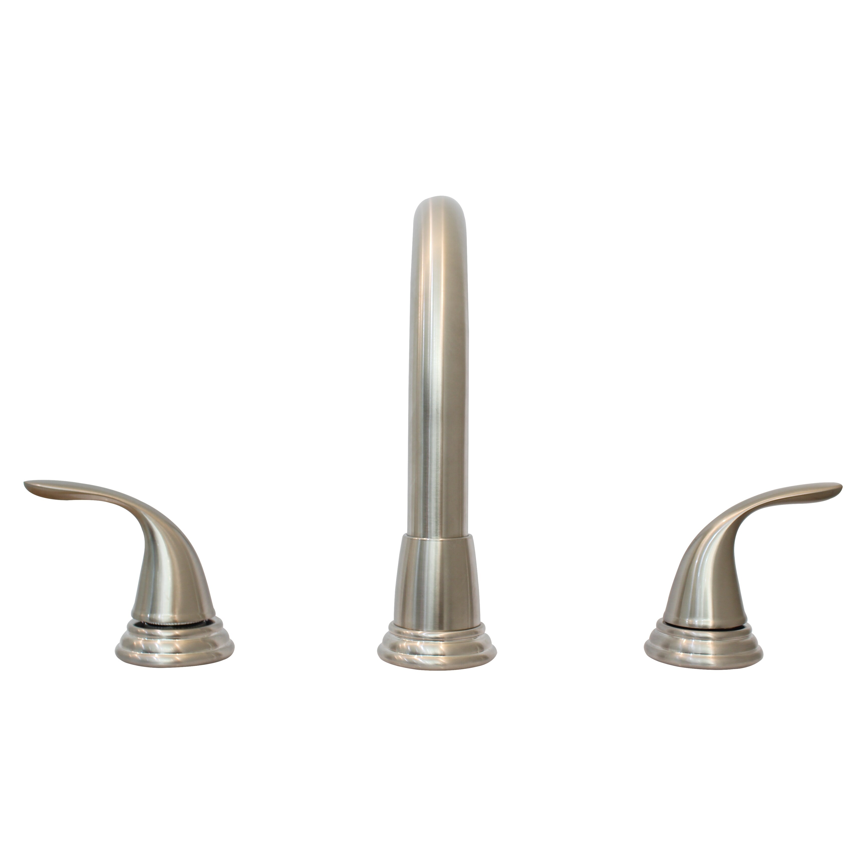 WMF-8126SSLP-BN - Stainless Steel Widespread Lavatory Bathroom Sink Faucet Double Handle with Pop Up,Ceramic Cartridge BN Finish