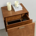 thumbnail image 4 of Modern End Table Charging Station Hidden 2 Drawers Wooden Table Set of 2 Living Room, Acorn, 4 of 10