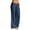 Blue, variant on Women's Casual Pants, Womens Casual Pants Wide Leg Drawstring Elastic Waist Linen Cotton Blend Pants Casual Loose Trousers with Pockets, S