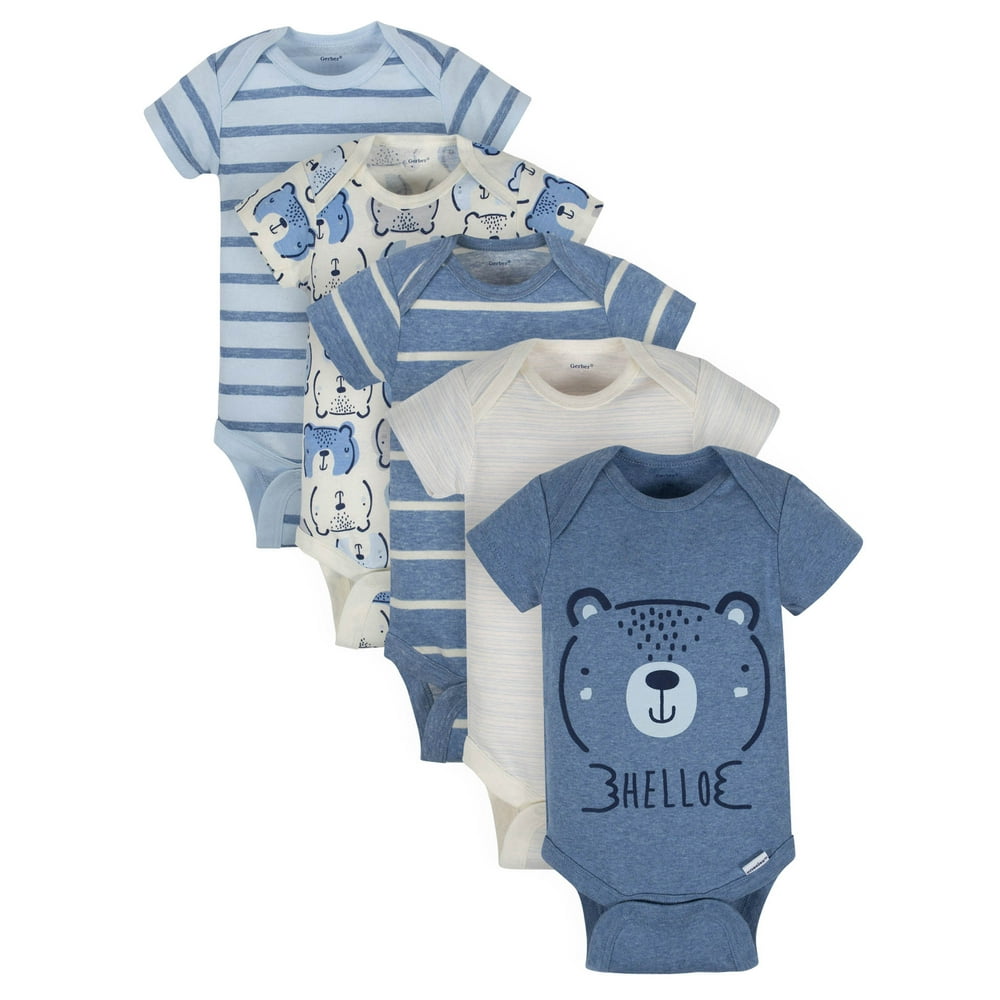 Gerber Gerber Baby Boy Organic Short Sleeve Onesies Bodysuits, 5Pack