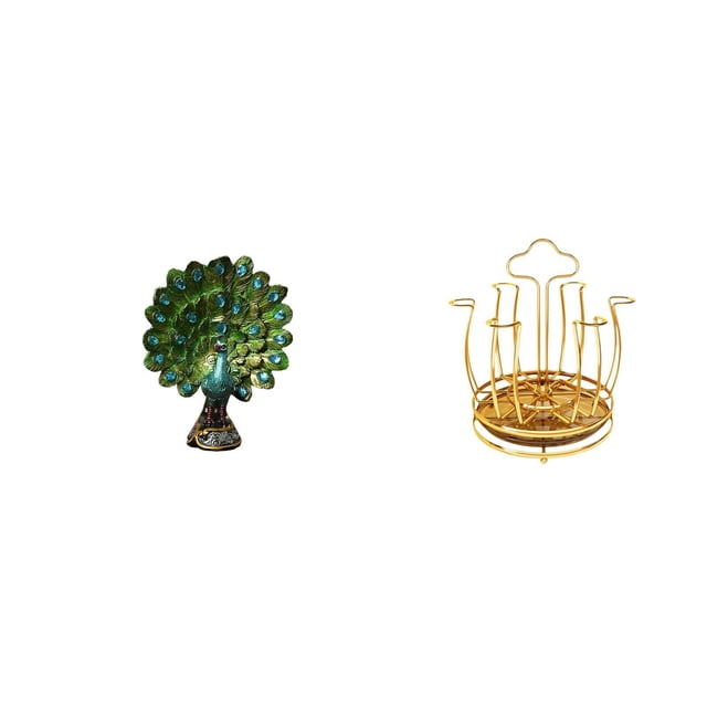 Figura de escritorio,Estatua de pavo real en estante,escritorio,decoración del hogar,Figuras decorativas creativas para la oficina y el hogar,Soporte para tazas,Soporte para tazas de café