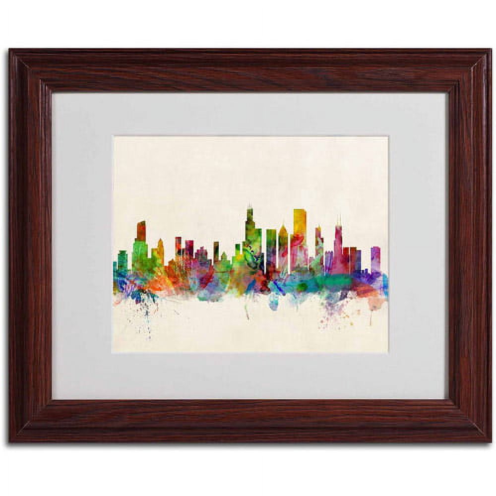Trademark Fine Art "Chicago, Illinois" Canvas Art by Michael Tompsett, Wood Frame