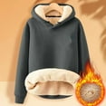 thumbnail image 2 of Breezora Sweat à Capuche Doublé en Polaire pour Femmes Manches Longues Col Rond Hiver Chaud pour Activités Extérieures Taille g Gris Foncé, 2 of 3