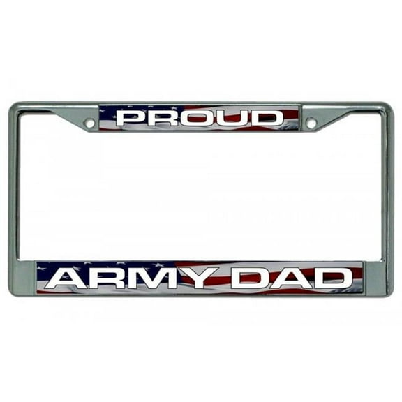 Proud Army Dad Chrome License Plate Frame
