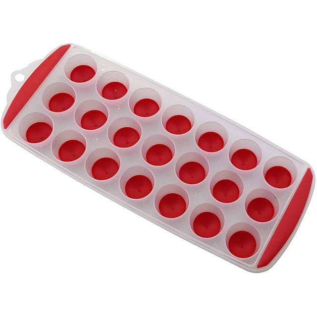 Bac à Glaçons en Silicone 21 Cavités, Moule à Mini Glaçons Rectangulaire Flexible, Moule à Gelée Glacée Réutilisable, Moule à Glaçons Facile à Démouler, Moule à Glaçons pour Cocktail Whisky Chocolat (Rouge)