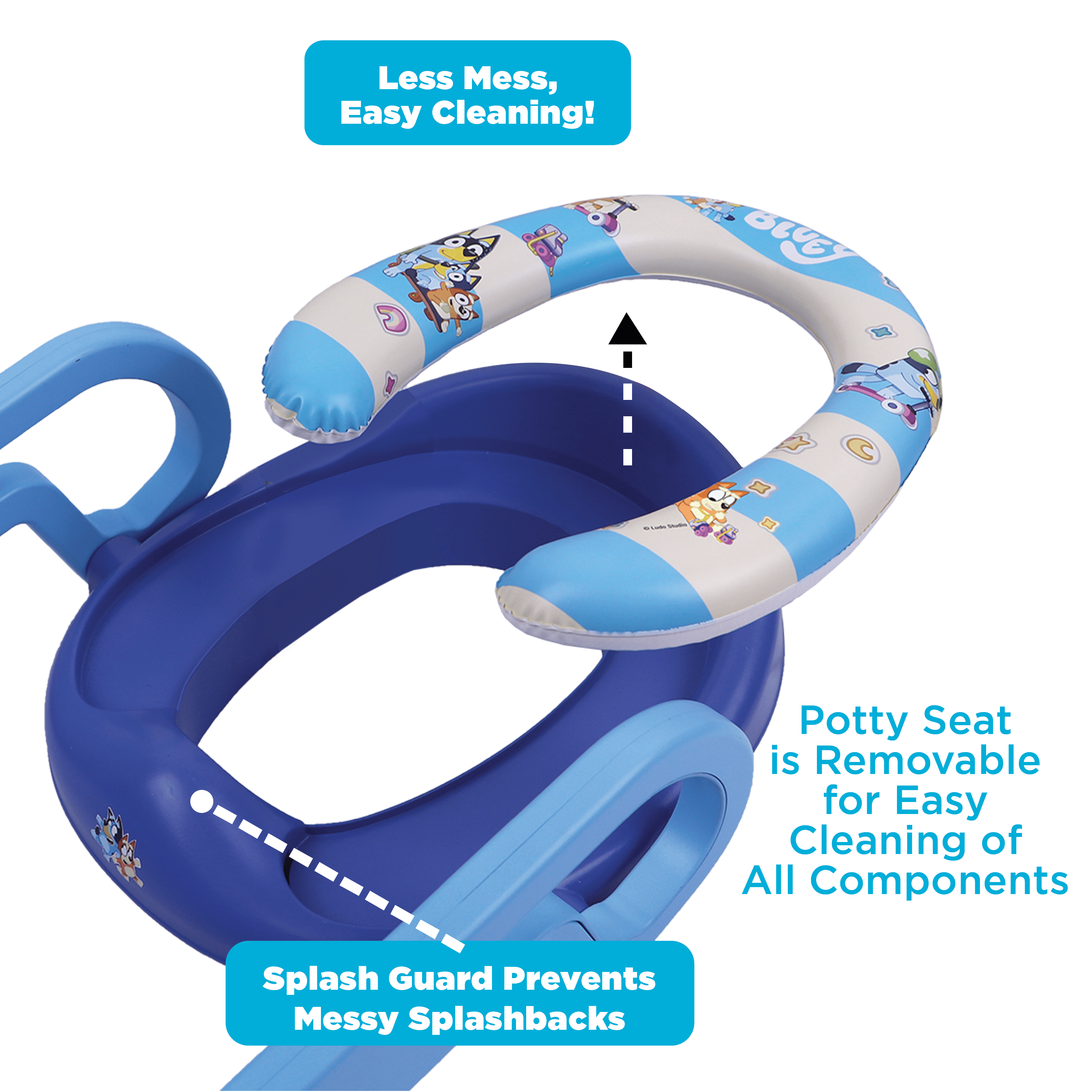 Bluey Step & Sit Potty Chair Training Seat with Ladder for Kids - Blue