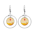 thumbnail image 1 of Circular blanco rocío veinticuatro termino solar Los pendientes cuelgan del aro de la joyería del círculo de la gota Unbranded M, 1 of 3