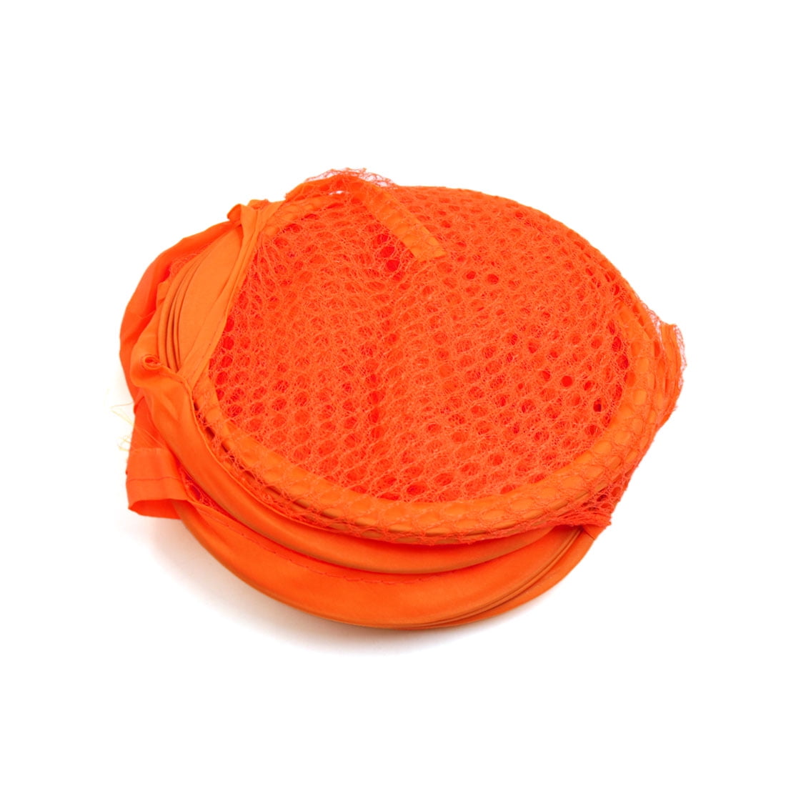 Unique Bargains 2pcs Orange Mesh Bag Foldable Dirty Clothes Storage Laundry Basket