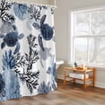 thumbnail image 6 of Ocean Turtles Shower Curtains for Bathroom, Retro Watercolor Blue Corals Turtles Washable Fabric Shower Curtain with Hooks Waterproof Bathroom Decor Sets, 36 x 78 Inches, 6 of 9