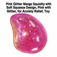 thumbnail image 2 of Pink Glitter Mango Squishy with Soft Squeeze Design, Pink with Glitter, for Relaxation Relief, Toy, 2 of 3
