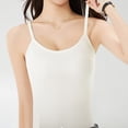 thumbnail image 5 of Ymauqau Débardeurs Grande Taille pour Femmes Bretelles Spaghetti Réglables Col Rond Soutien-Gorge Intégré Sans Manches Chemises Décontractées Camisoles Blouses, 5 of 5
