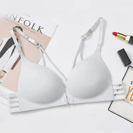 

Malisata Clearance Women Cross Beauty Back Padded Bralette Front Closure Bras Comfortable Adjust Push Up Underwear Smooth Lingerie Bras