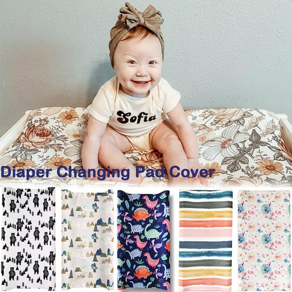 Diaper Changing Pad Cover Cradle Mattress Sheets, Infant Stretchy Fabric Changing Table Cover Changing Mat Cover Baby Nursery Diaper Changing Pad Sheets 32''X 16''