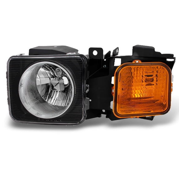 AKKON - For Hummer H3 | H3T Black Amber Driver Left Side Front Headlight Head Lamp Front Light Replacement